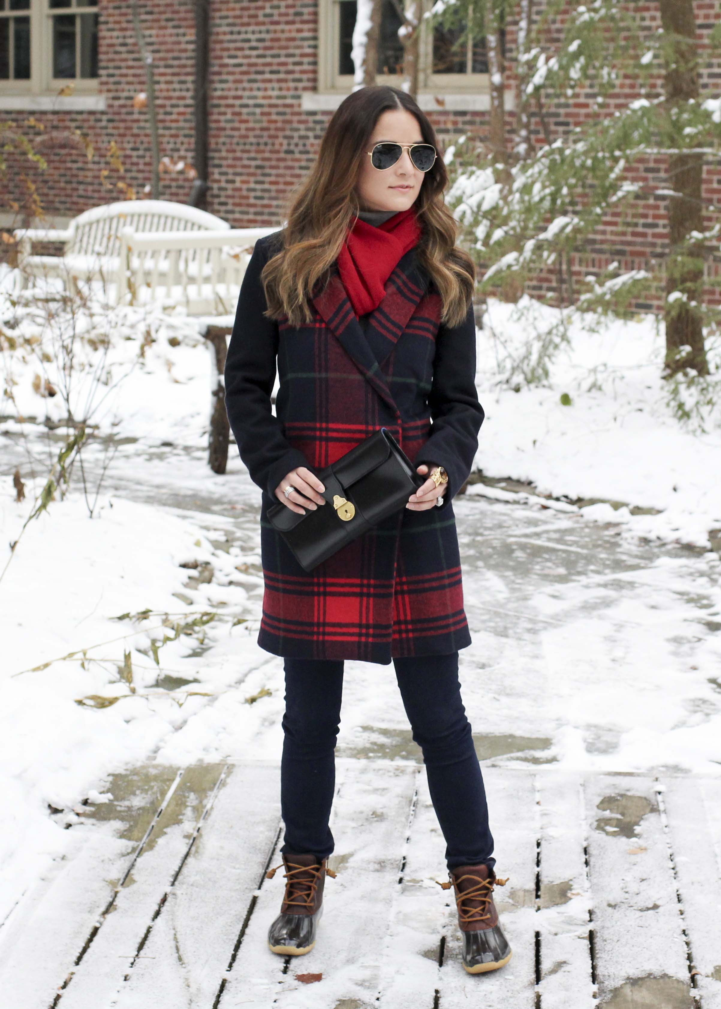 Gap Red Plaid Coat