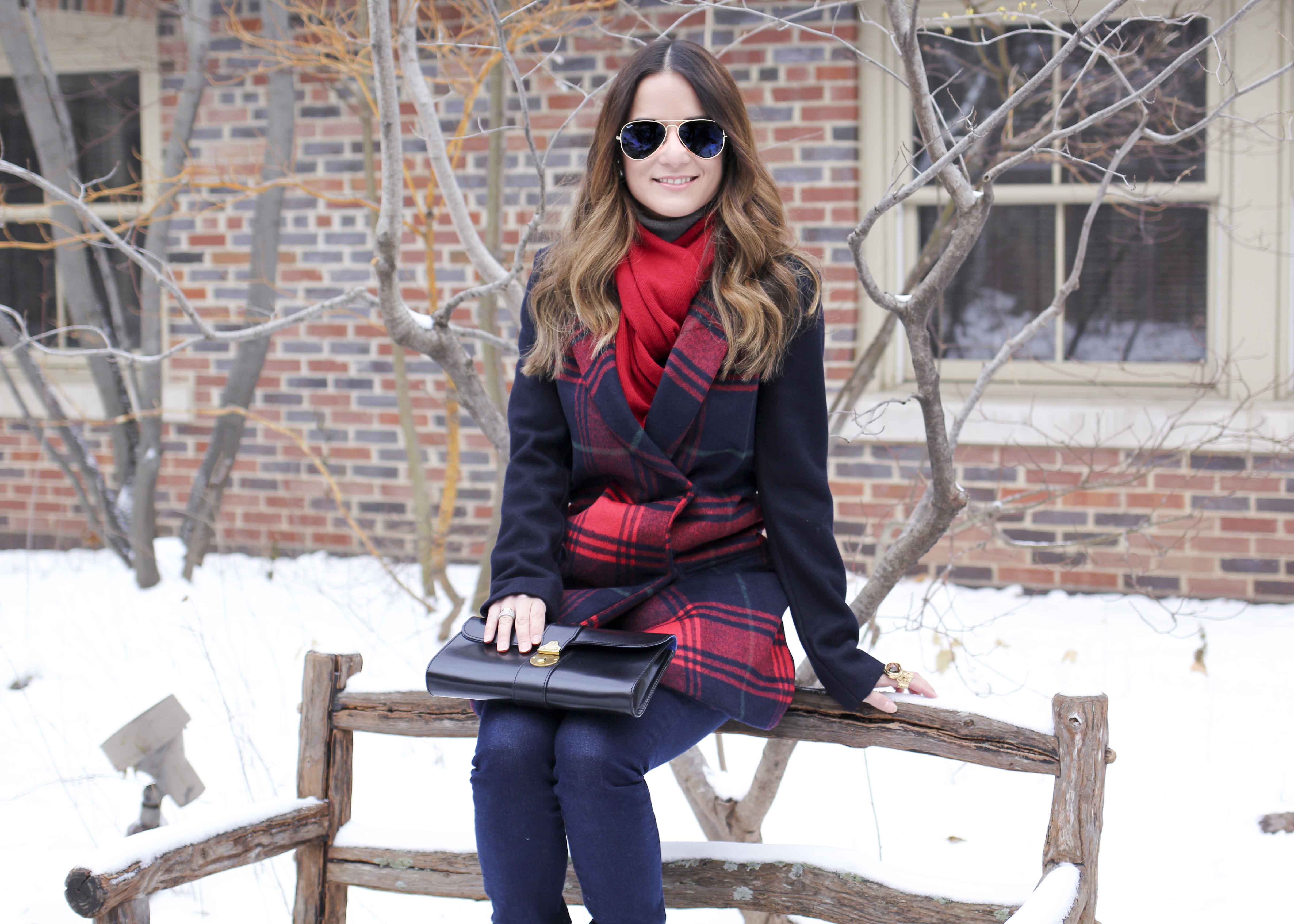 Gap Red Plaid Coat