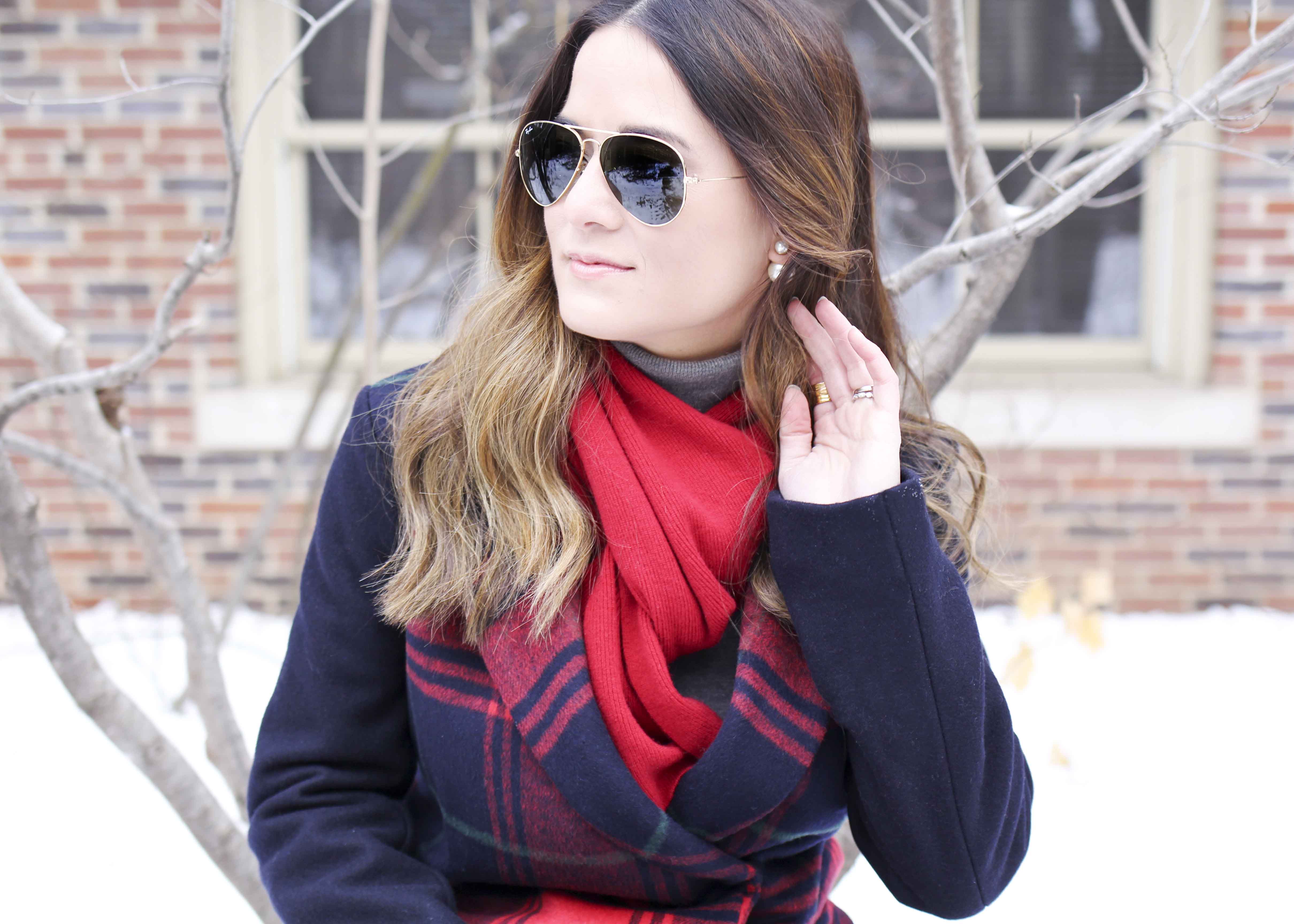 Gap Red Plaid Coat