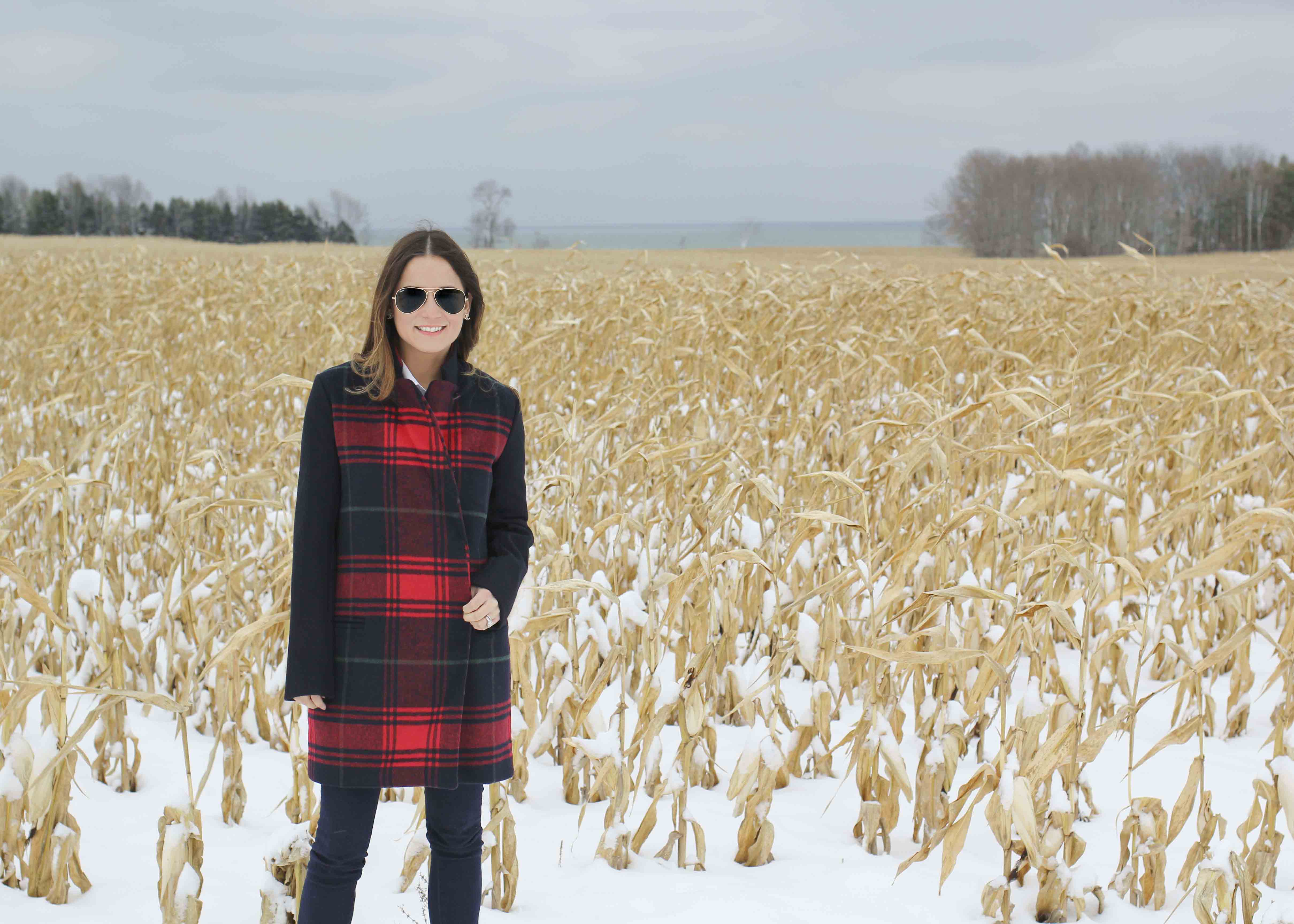 Gap Red Plaid Coat