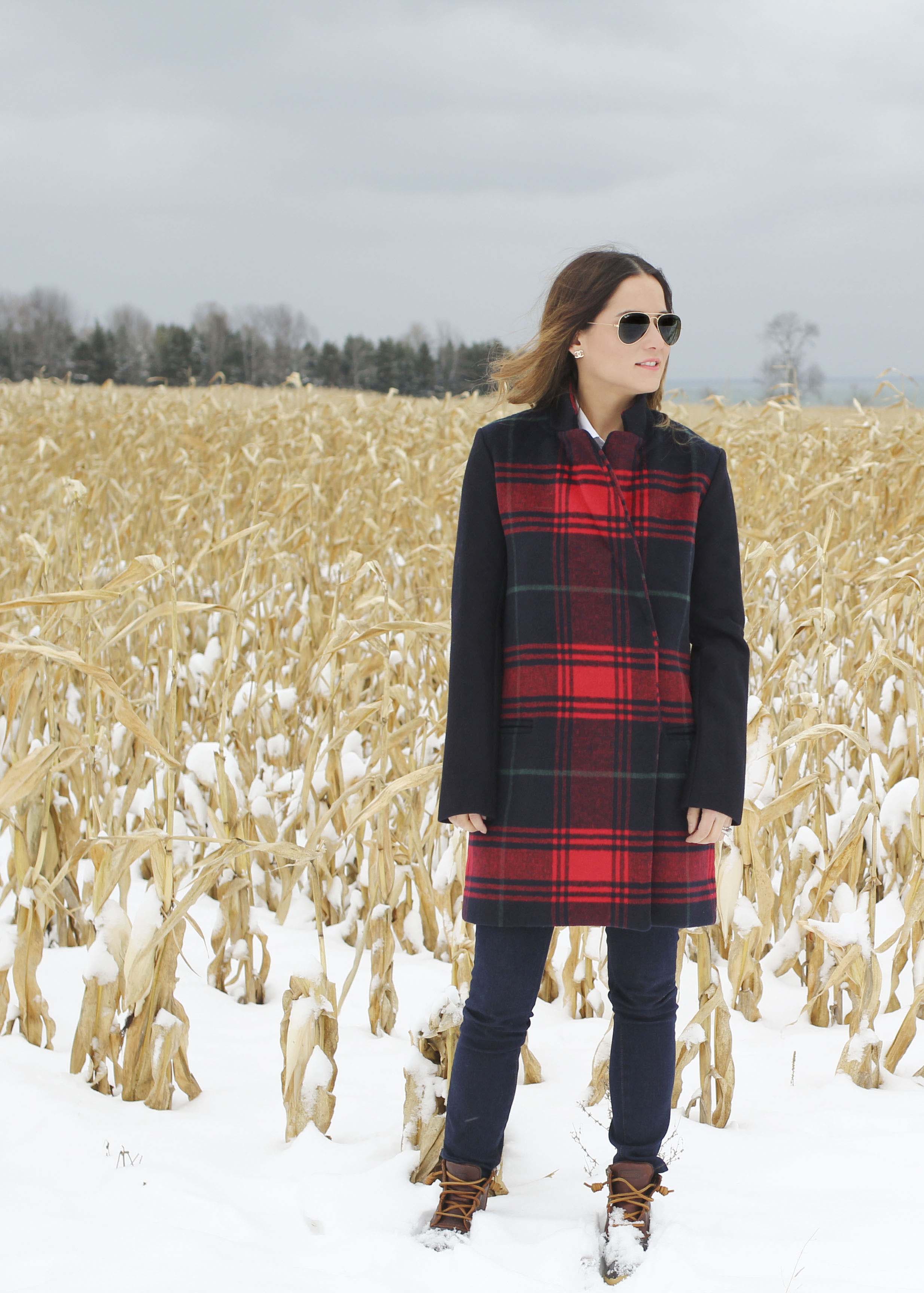 Gap Red Plaid Coat