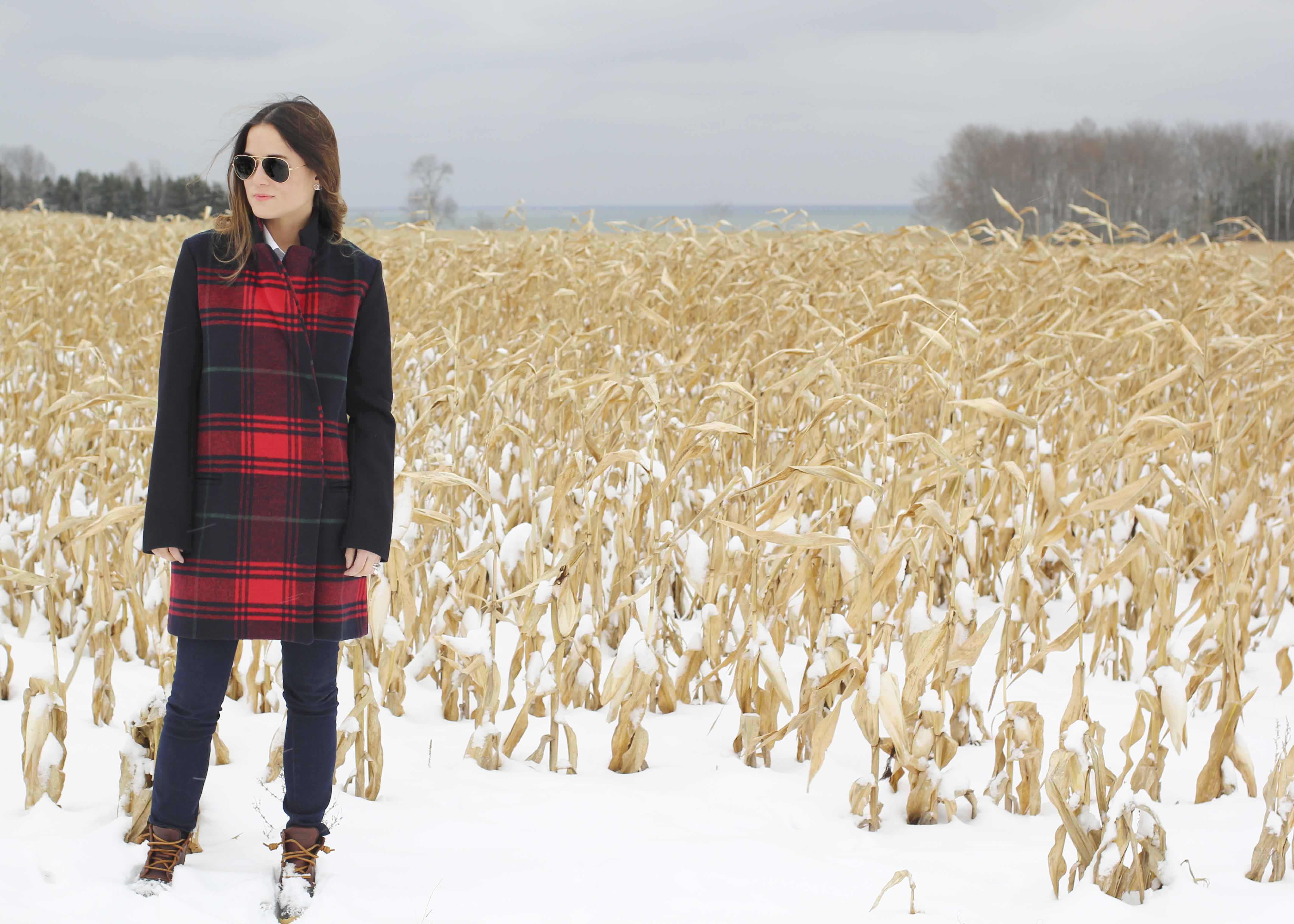 Gap Red Plaid Coat