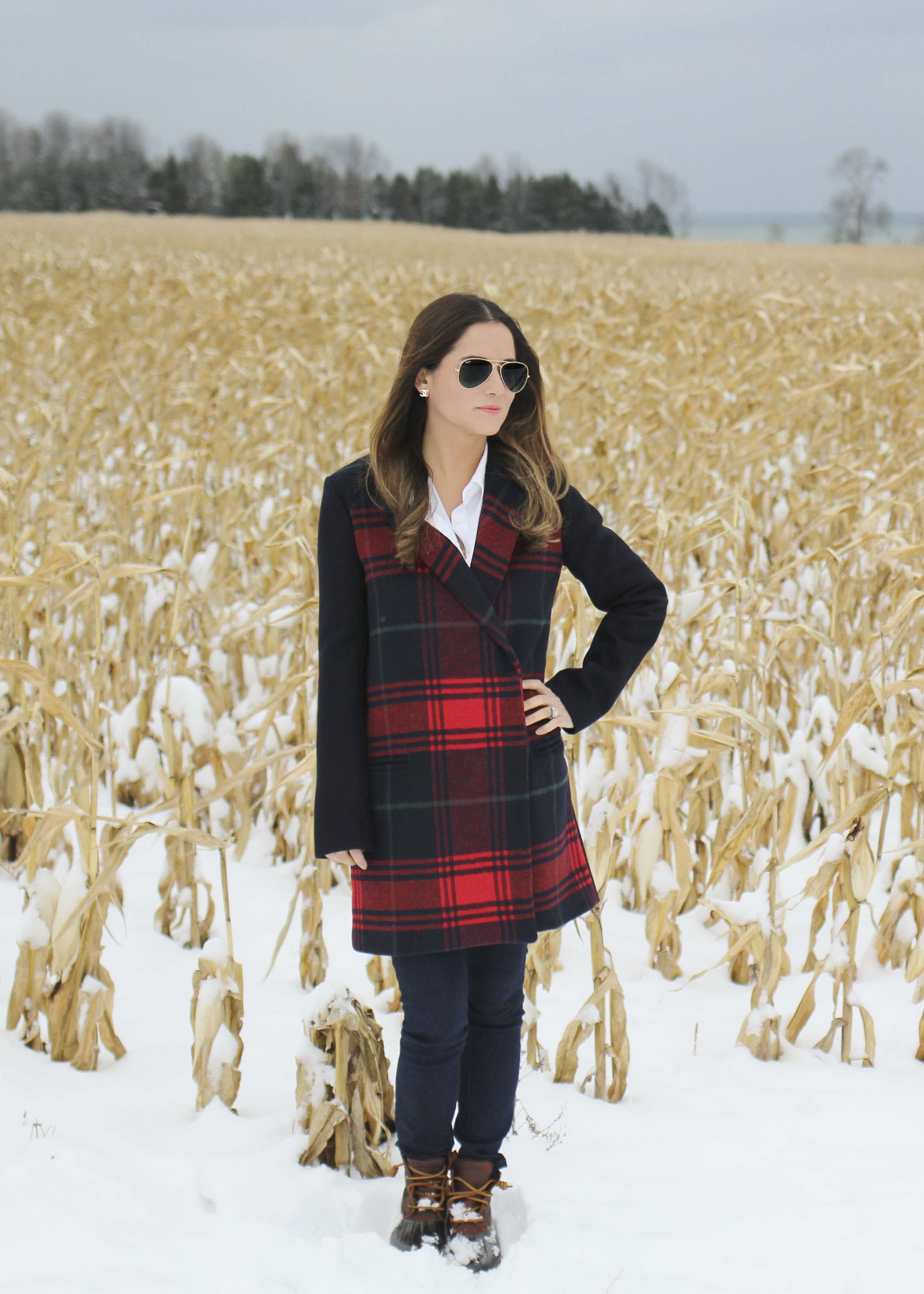 Gap Red Plaid Coat