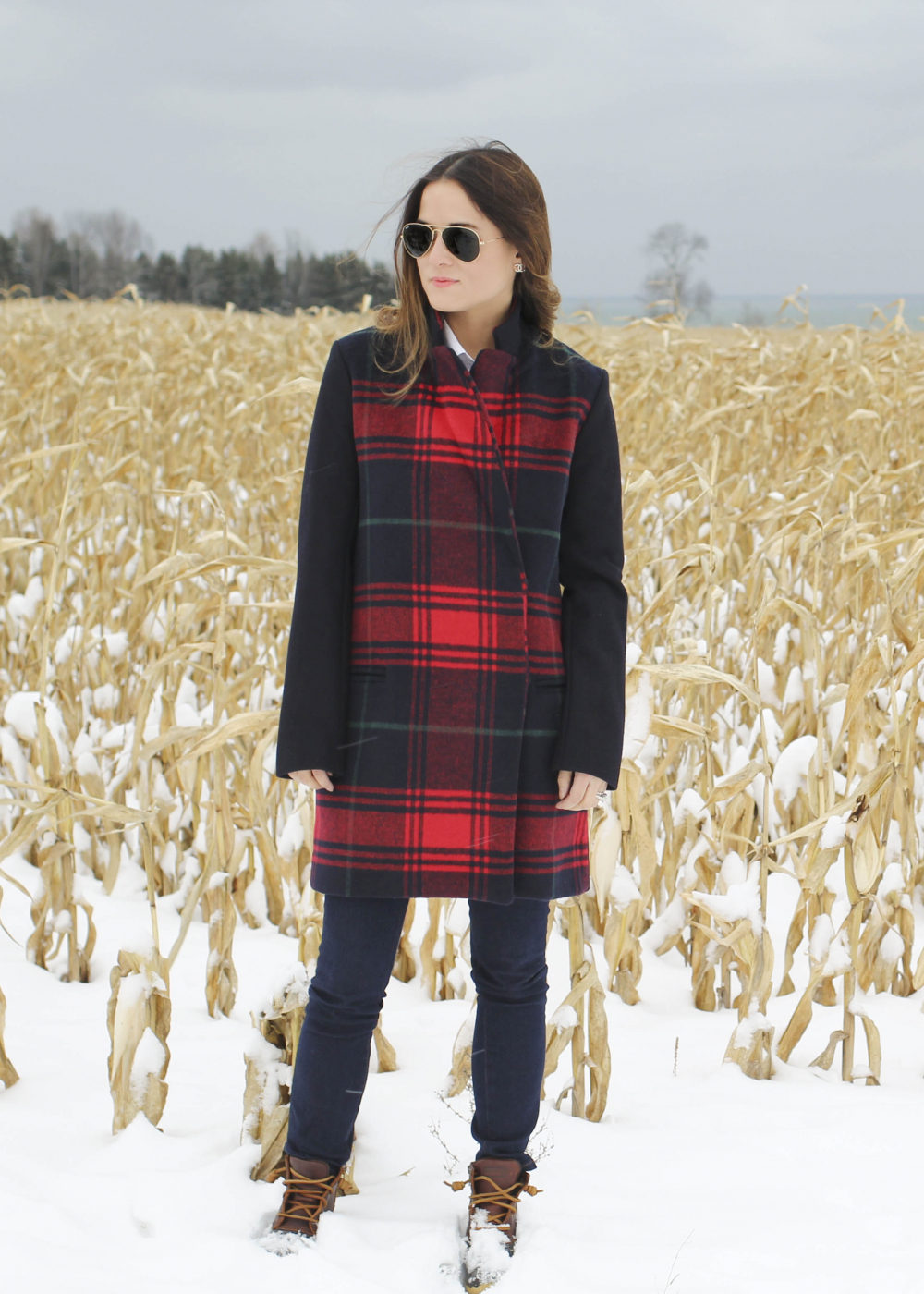 Gap Red Plaid Coat