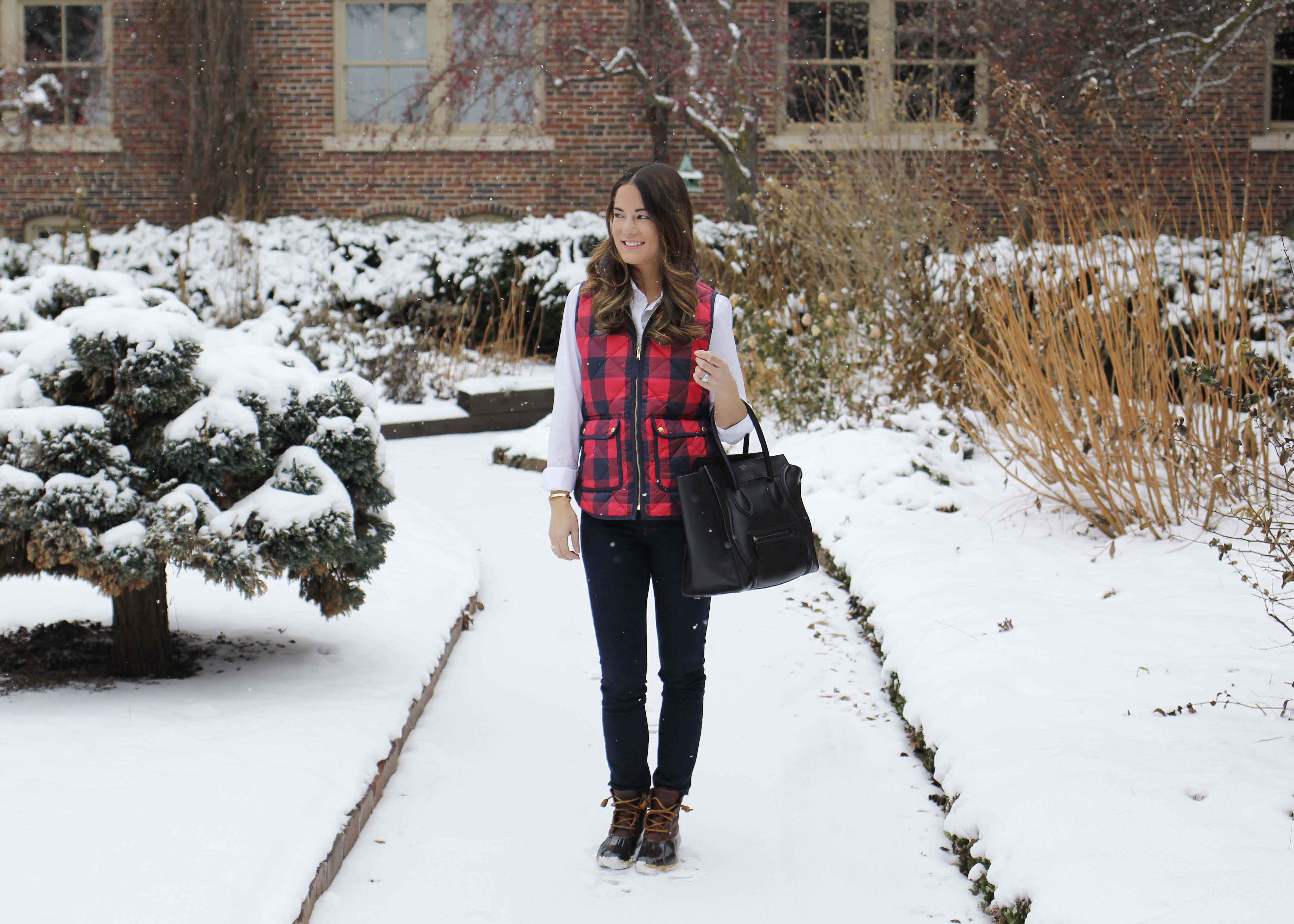 J. Crew Red Plaid Vest