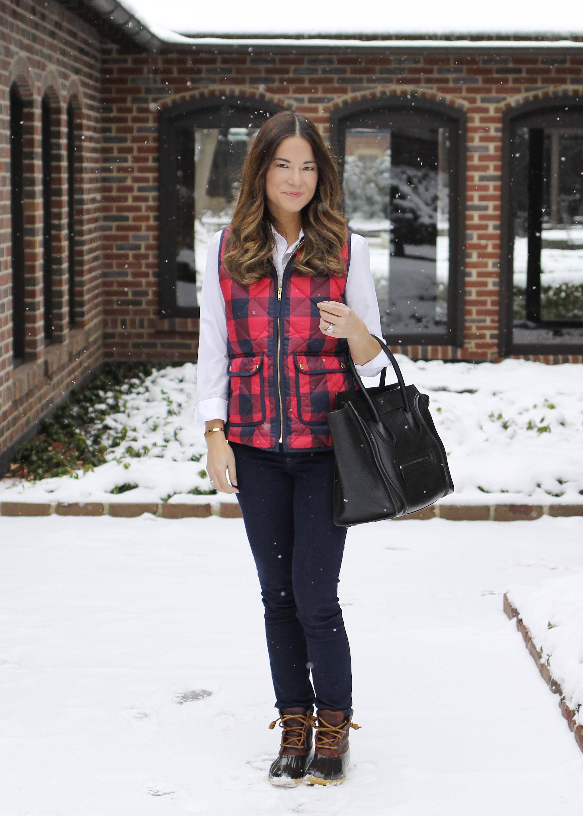 J. Crew Red Plaid Vest