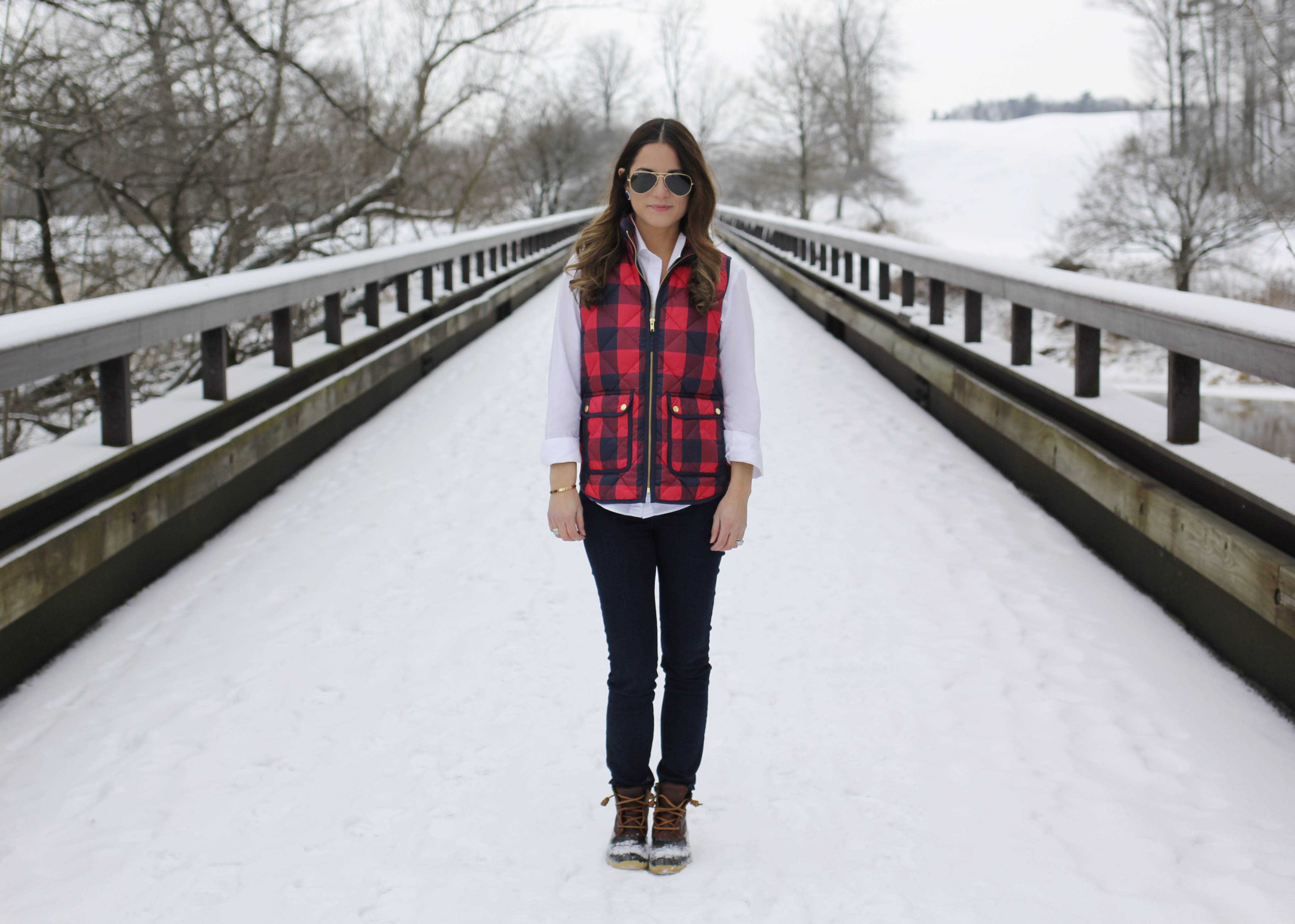 J. Crew Red Plaid Vest