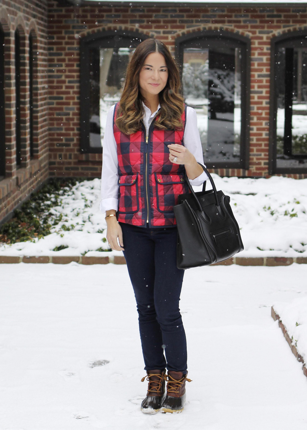 J. Crew Red Plaid Vest