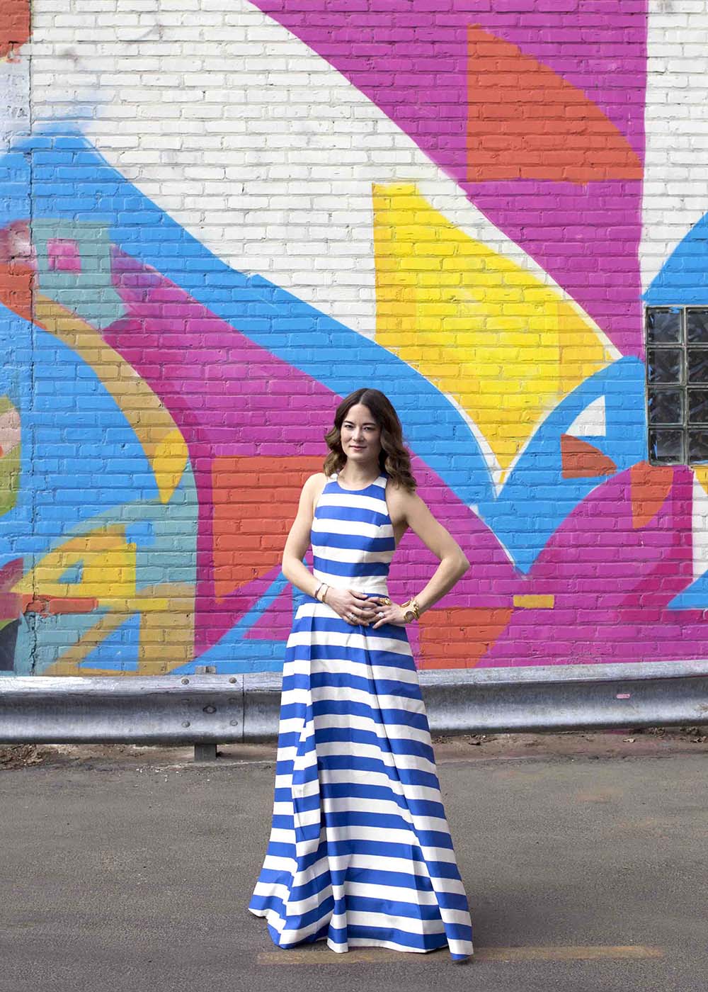 Jennifer Lake Striped Gown