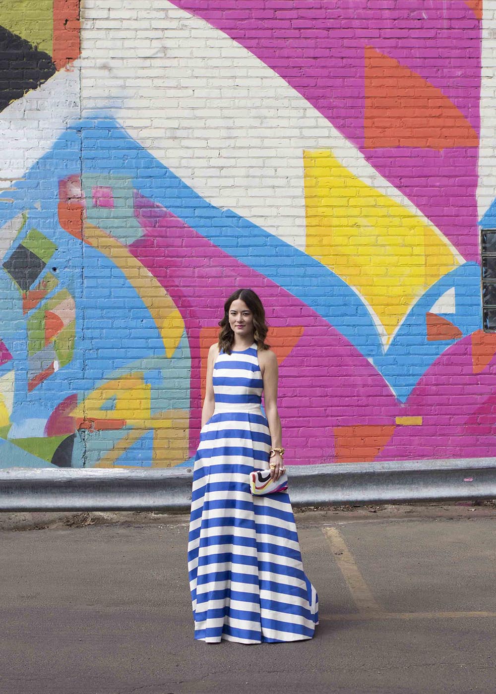 Alice Olivia Striped Gown