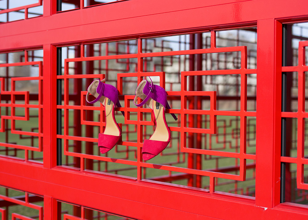Zara Red Purple Heels