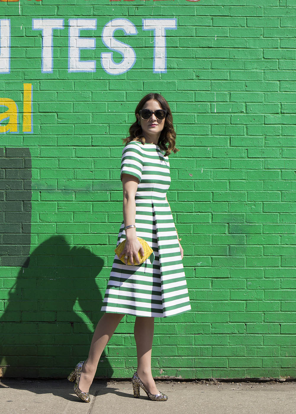 Kate Spade Green Striped Dress