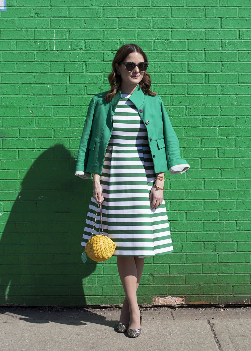 Kate Spade Green Striped Dress
