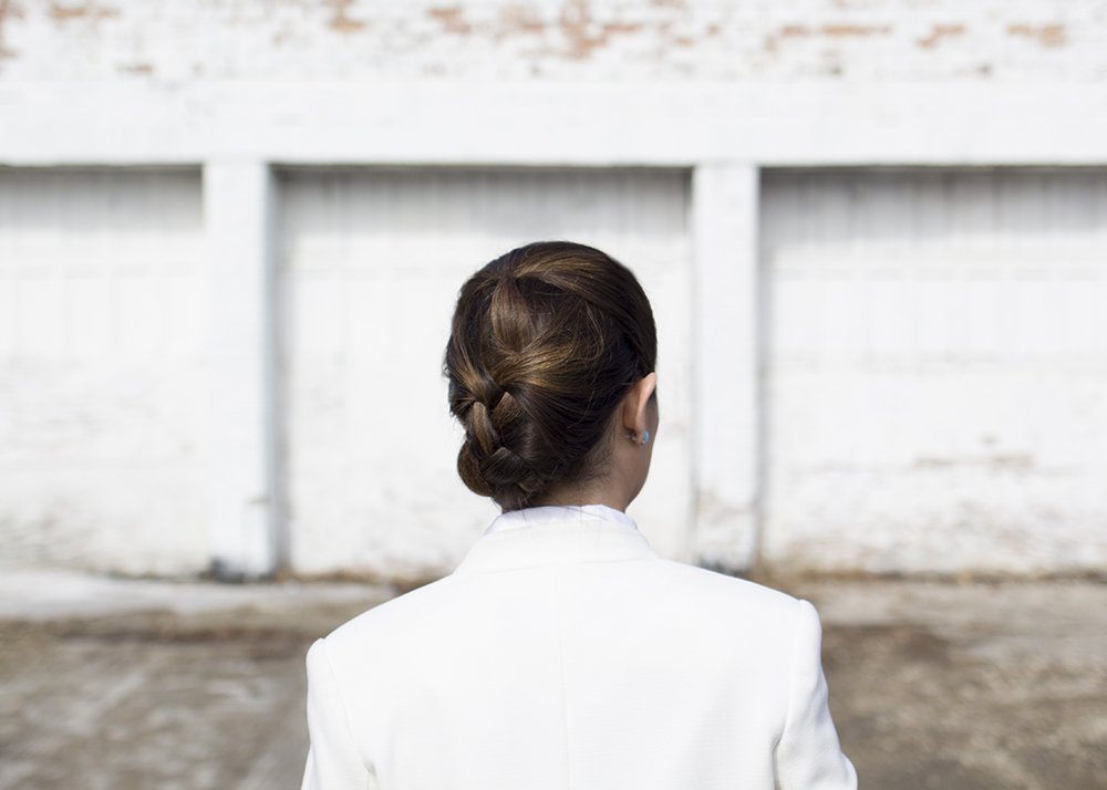 Zara White Coat Braided Hair