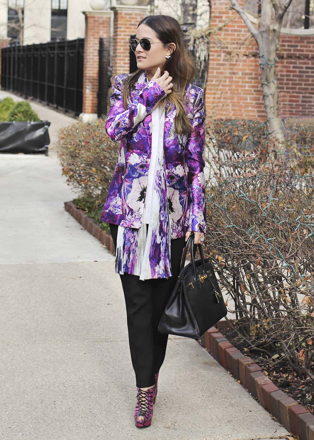 Prabal Gurung Purple Floral