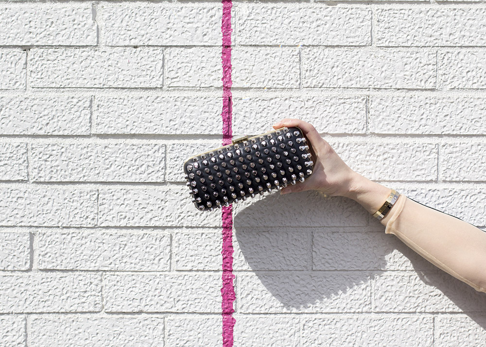 Zara Studded Black Clutch