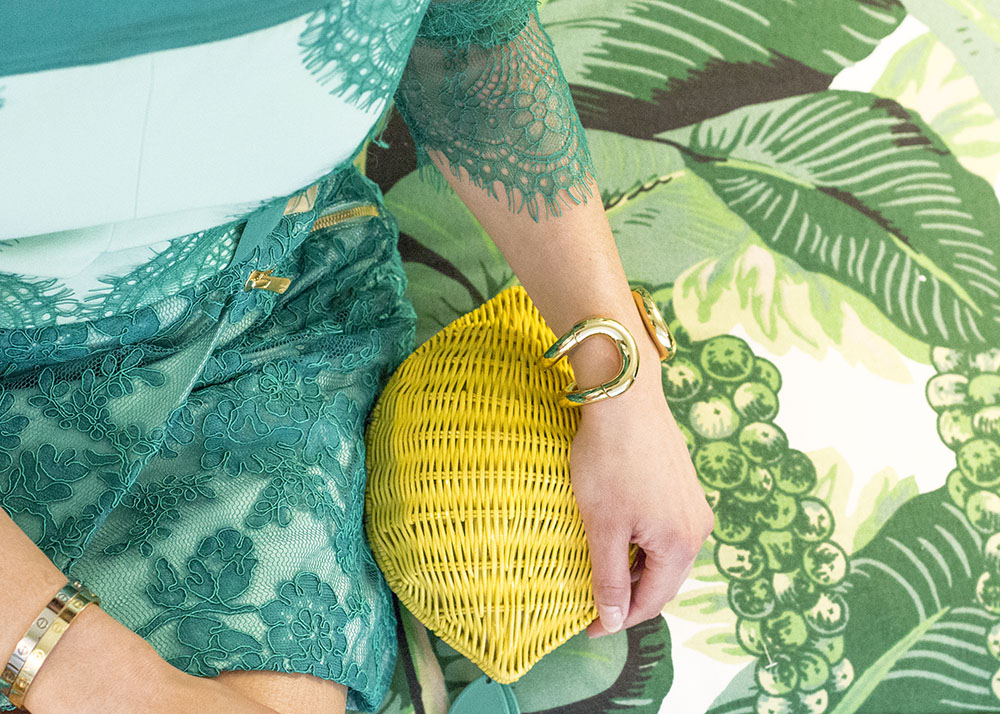 Kate Spade Wicker Lemon Clutch