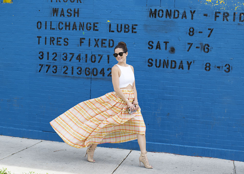 Vintage Plaid Maxi Skirt