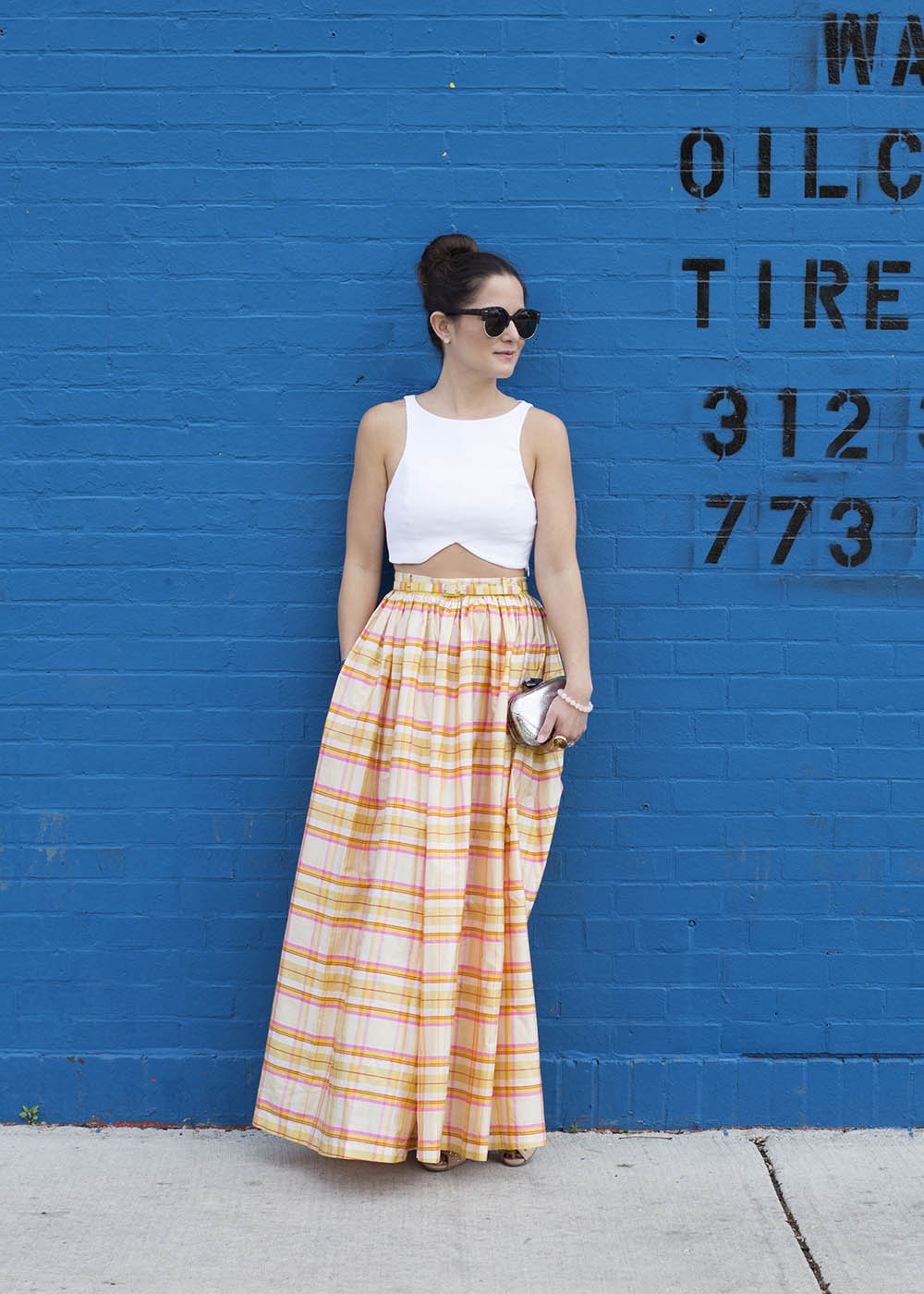 Vintage Plaid Maxi Skirt