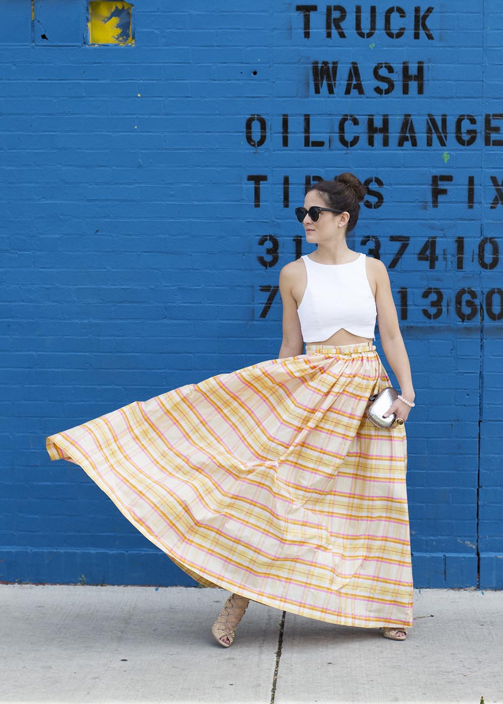 Vintage Plaid Maxi Skirt