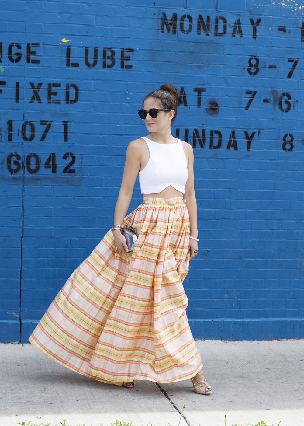 Vintage Plaid Maxi Skirt