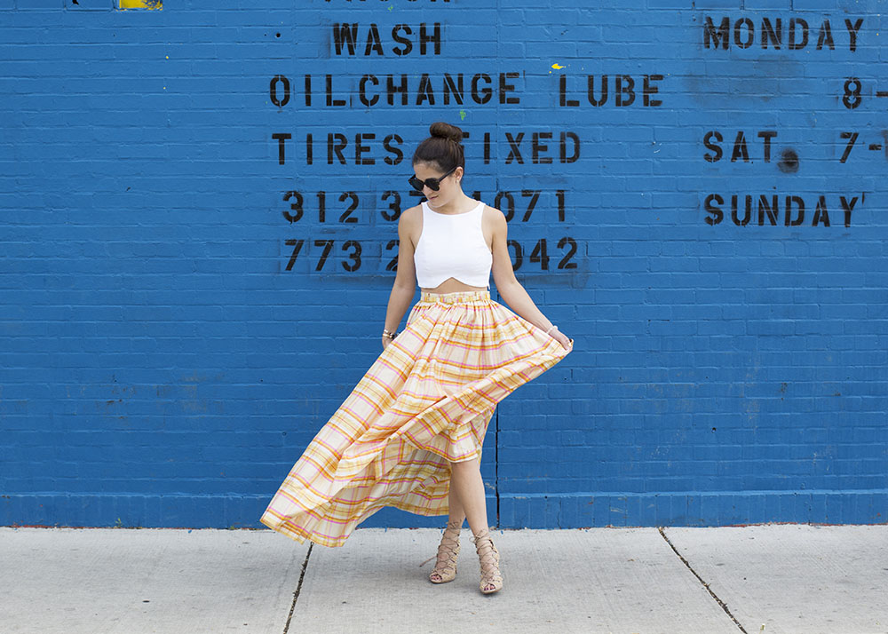 Vintage Plaid Maxi Skirt