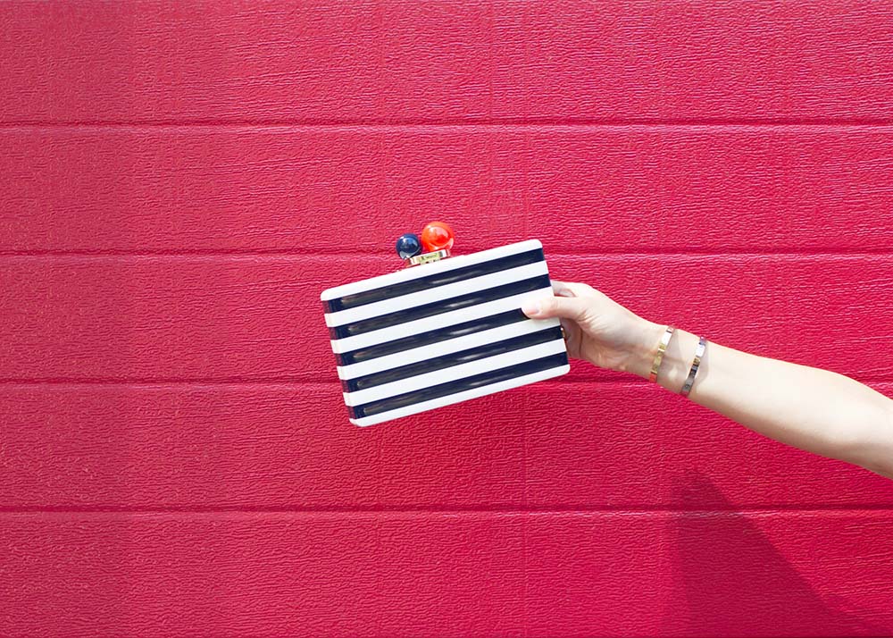 Kate Spade Striped Tina Nautical Clutch