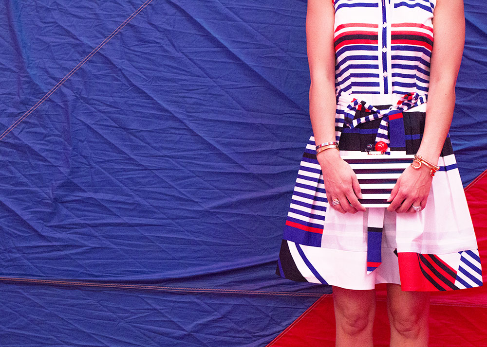 Milly Marina Red White Blue Dress