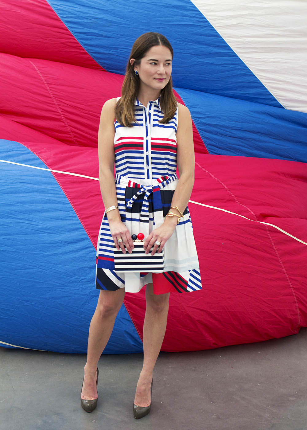 Milly Marina Red White Blue Dress