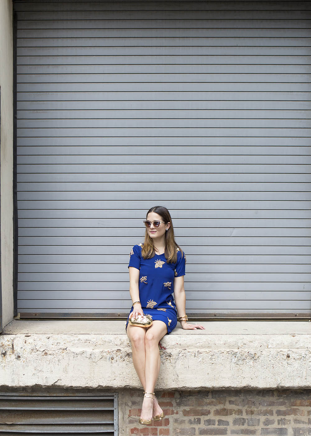 La Nisay Blue Embellished Dress