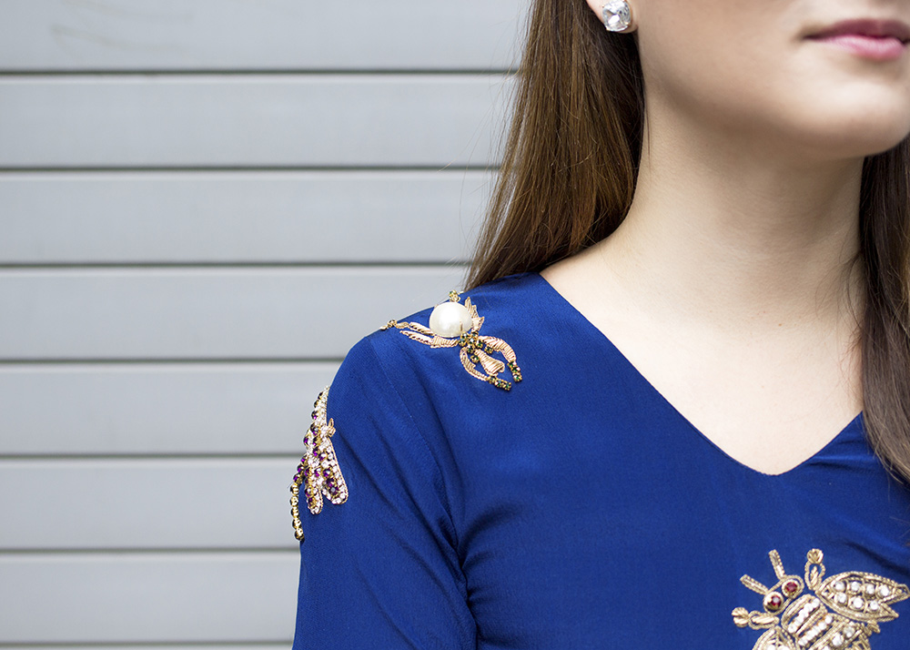 La Nisay Blue Embellished Dress