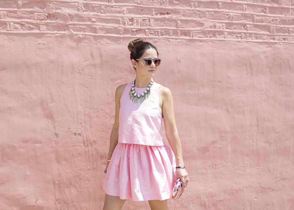 Party Skirts Pink Mini Crop