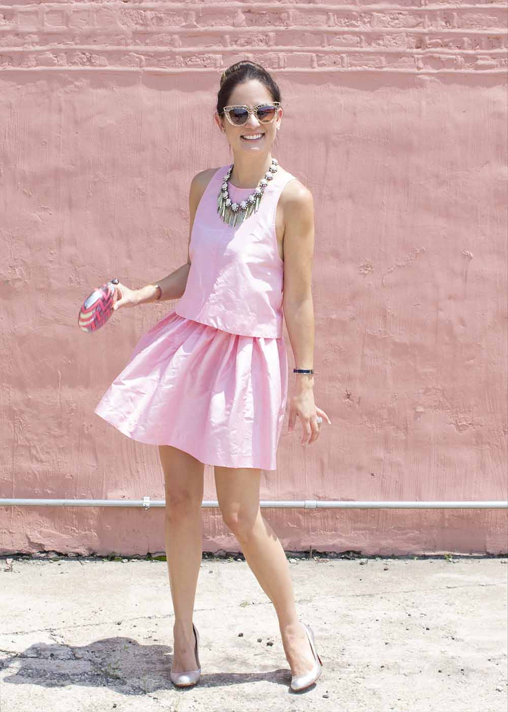 Party Skirts Pink Mini Crop