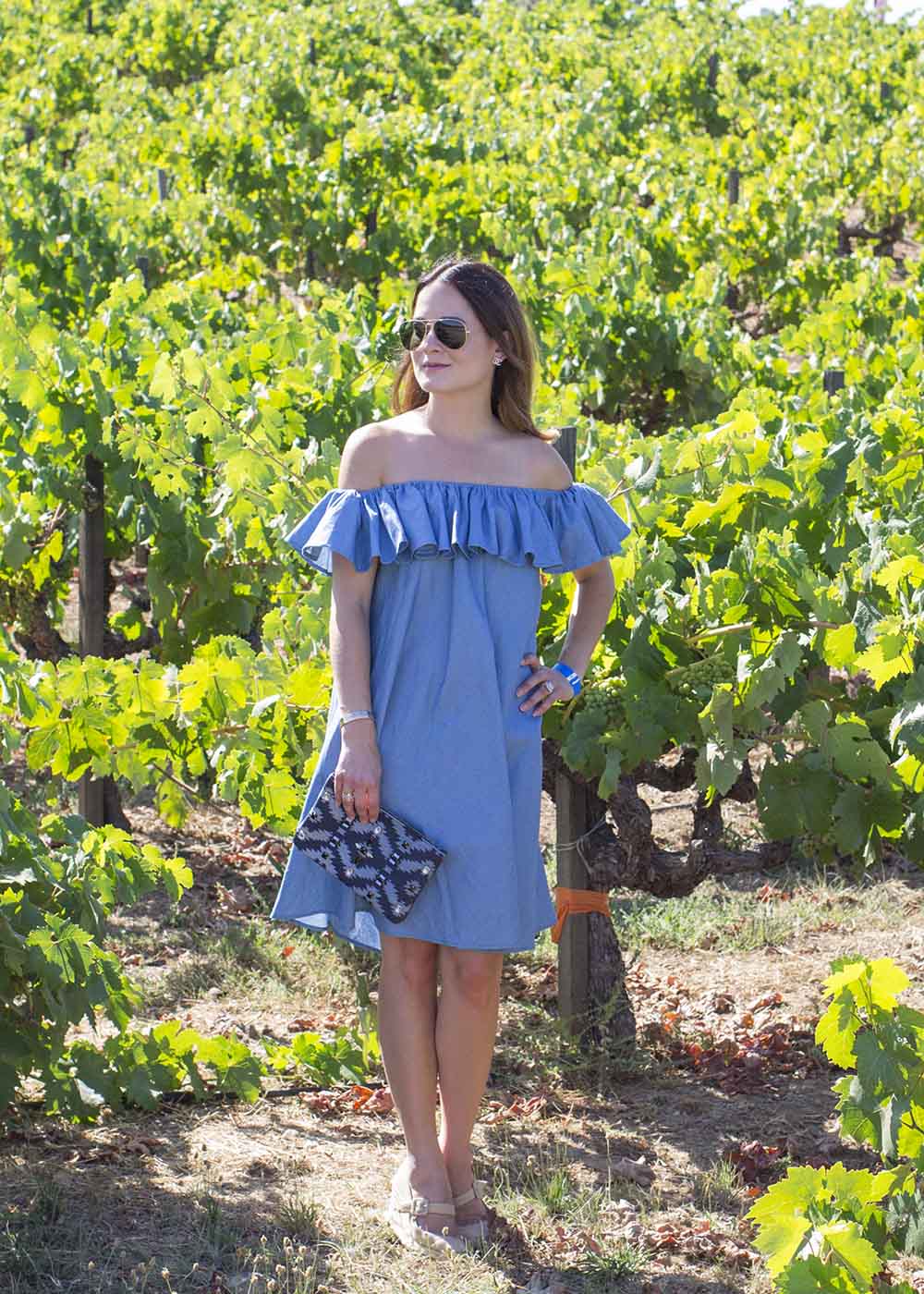 Chicwish Off Shoulder Denim Dress