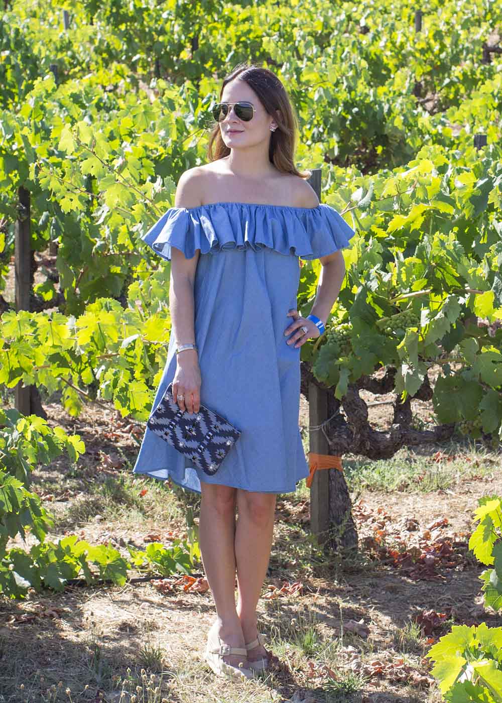 Chicwish Off Shoulder Denim Dress