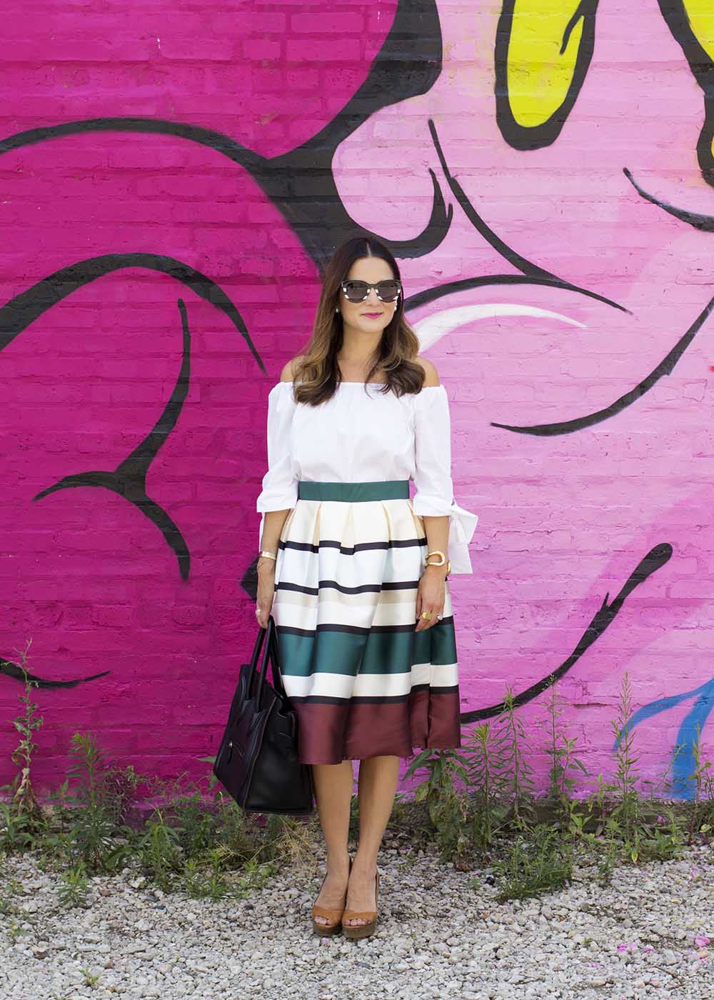 Striped Midi Skirt