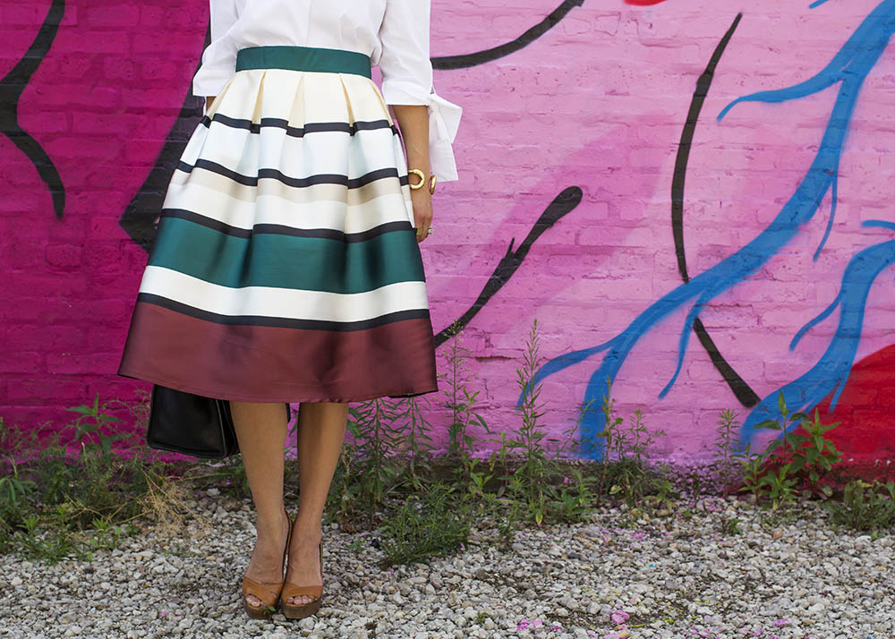 Striped Midi Skirt