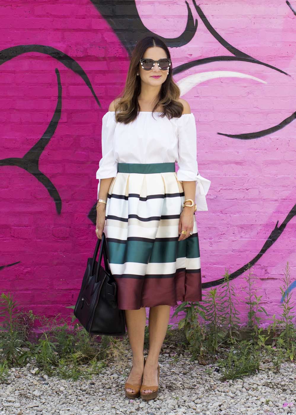 Striped Midi Skirt