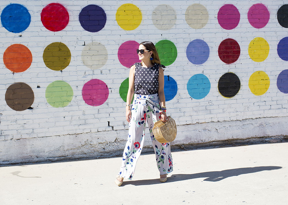 Wide Leg Floral Pants