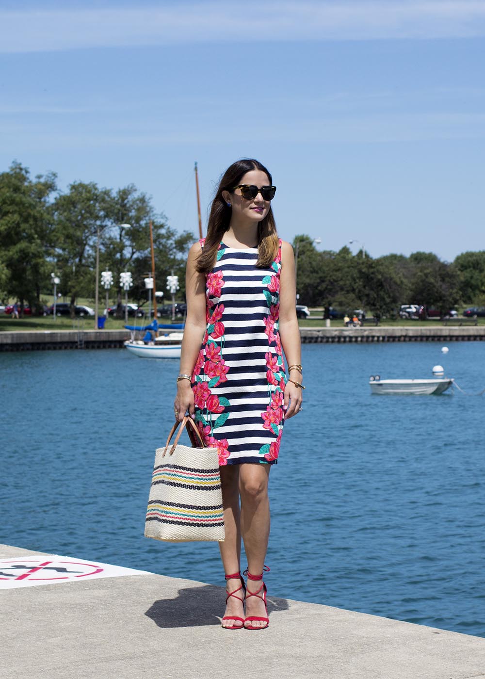 Floral Stripe Dress