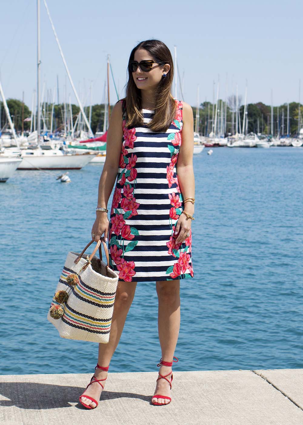 Vineyard Vines Striped Floral Dress