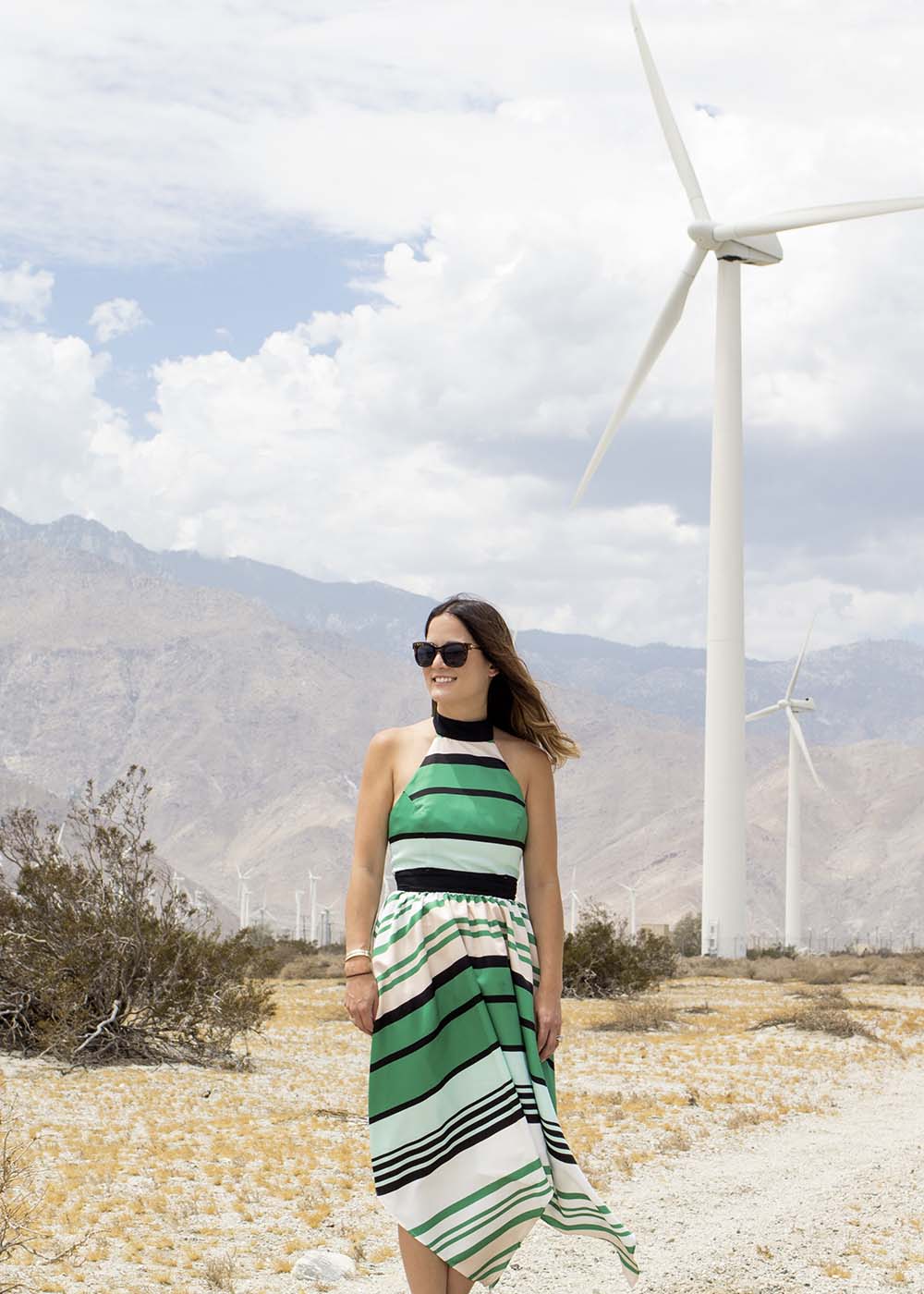 Green Black Stripe Dress