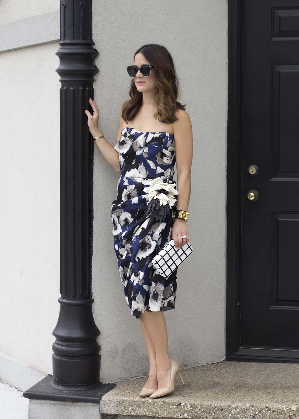 Lanvin Navy Floral Dress