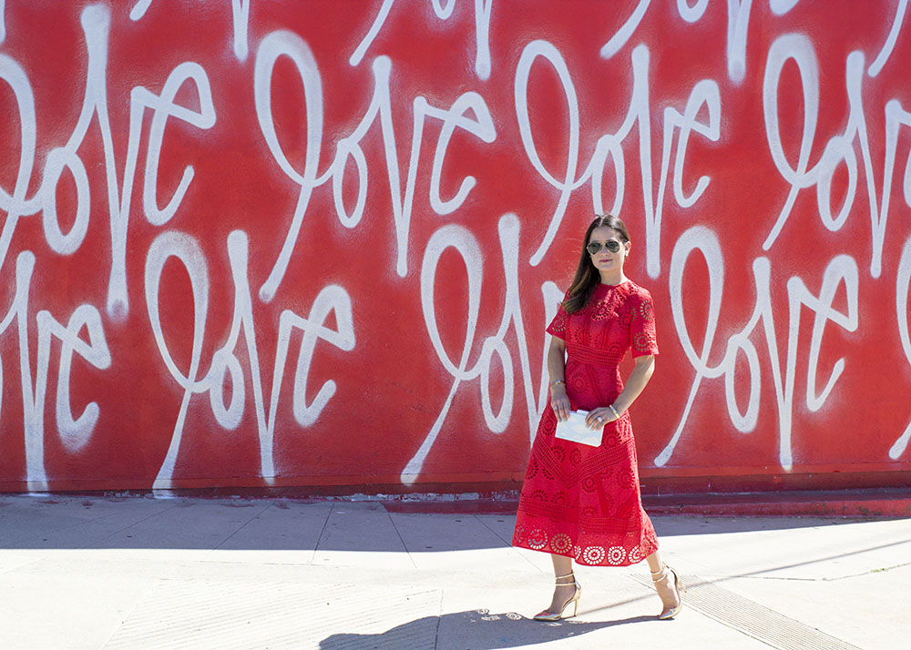 Red Dress Love Mural Wall