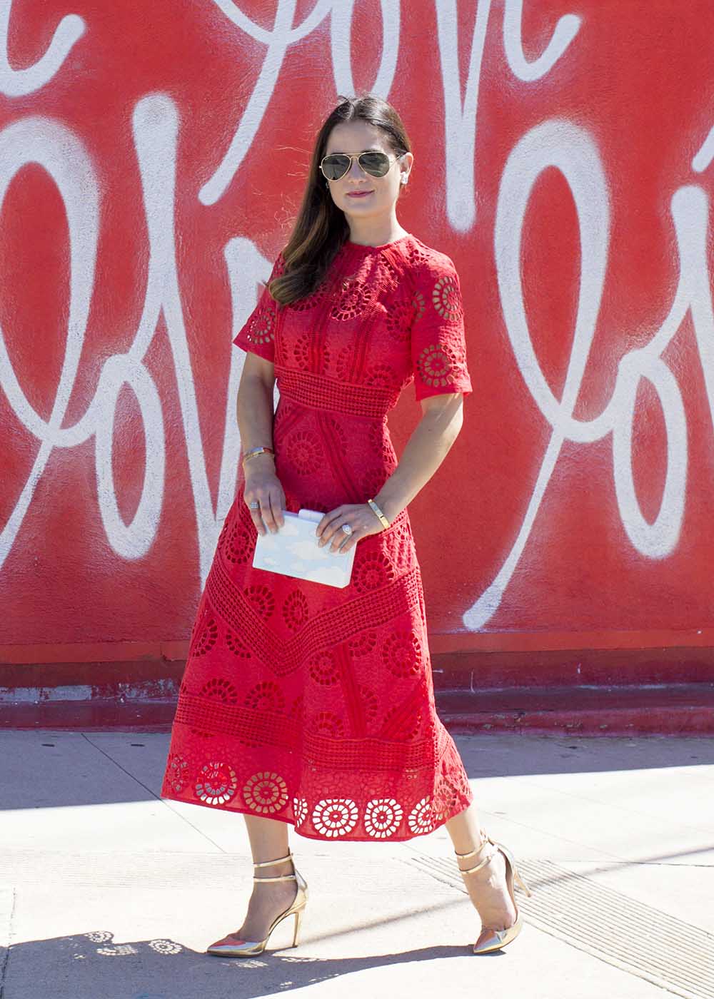 Red ASOS Lace Dress