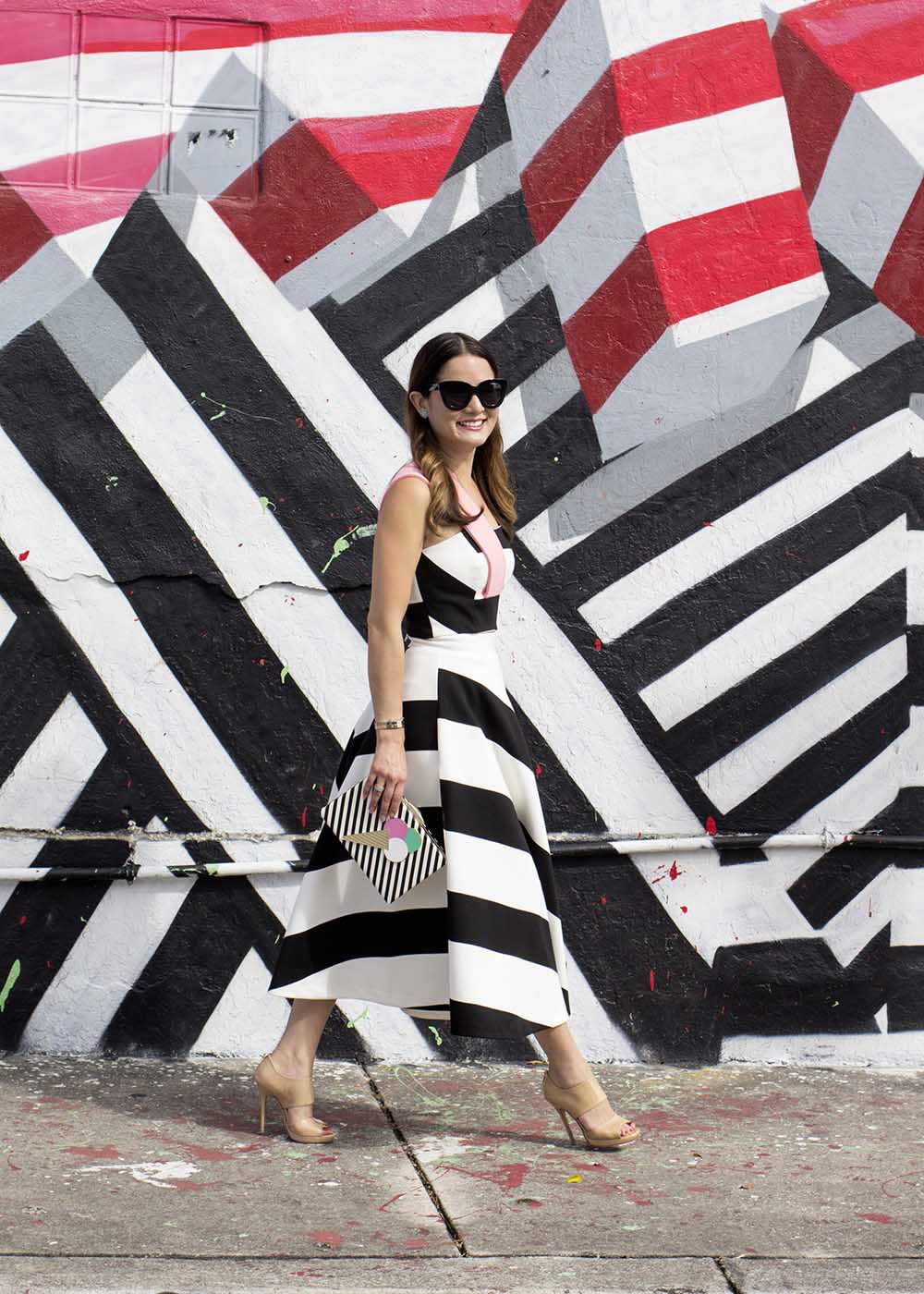 Black White Stripes Skirt