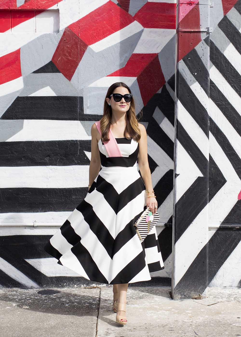 Black White Chevron Skirt