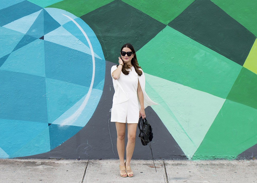 White Caped Romper