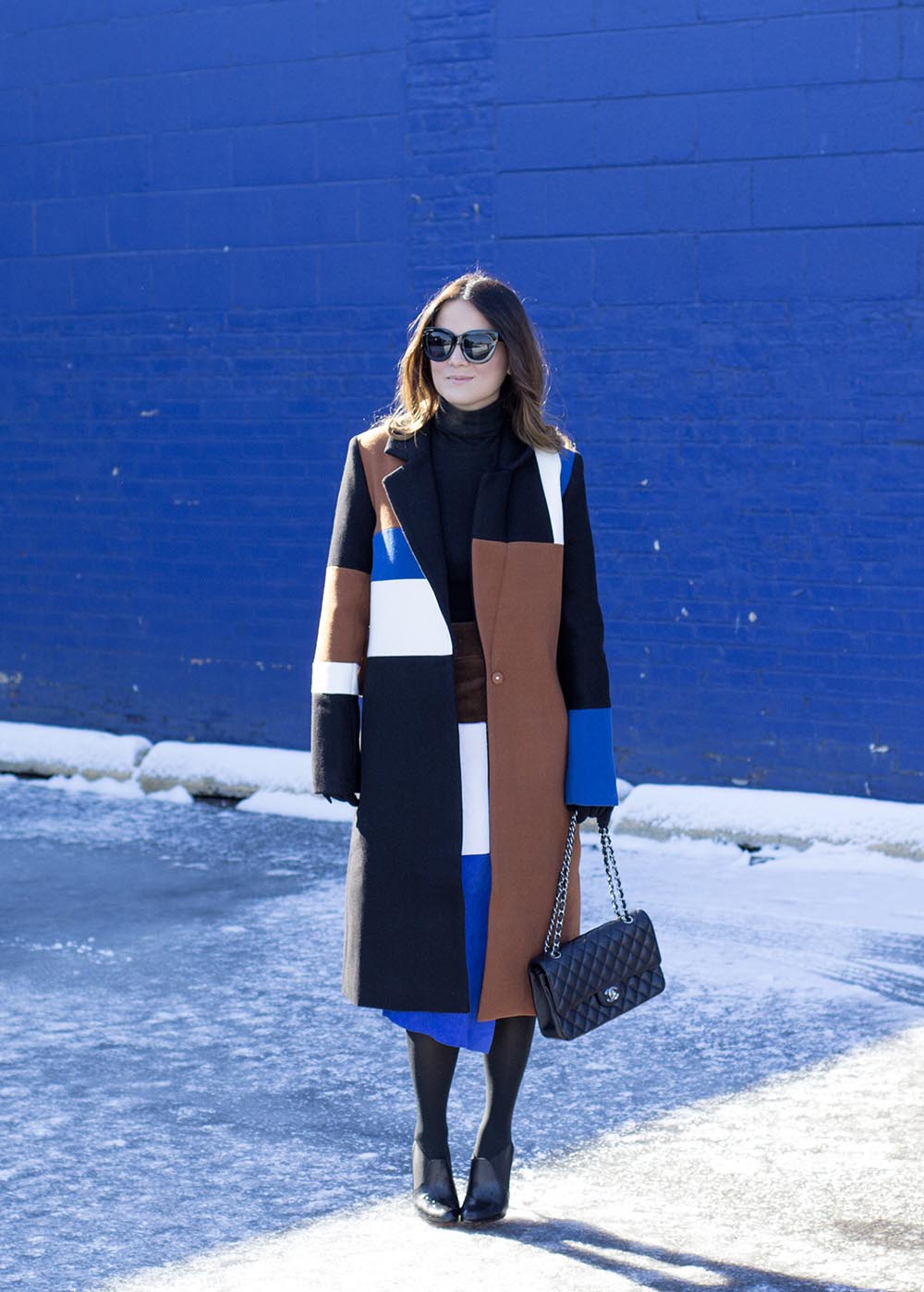 C/MEO Color Block Coat Blogger