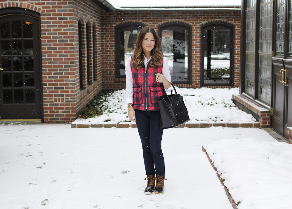 Red Plaid Quilted Vest